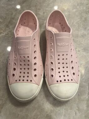 Native Slip-On Sneakers in Light Pink with White Soles